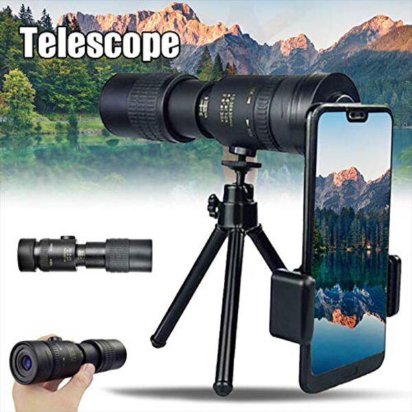 4K 10-300X40mm Super Telephoto Zoom Monocular Telescope with BAK4 Prism Lens for Beach Travel Outdoor Activities Sports 1