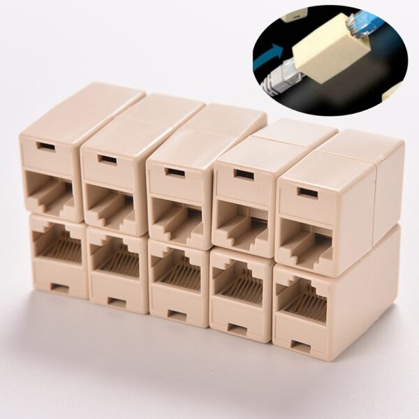 10Pcs RJ45 Lan Network Ethernet Cable Extender Joiner Adapter Coupler CAT 5 1