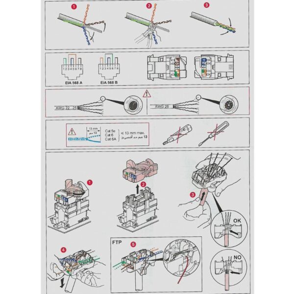 CAT6 Network Module Information Socket RJ45 8P8C Connector Adapter Keystone Jack Standard Wall Plate 6