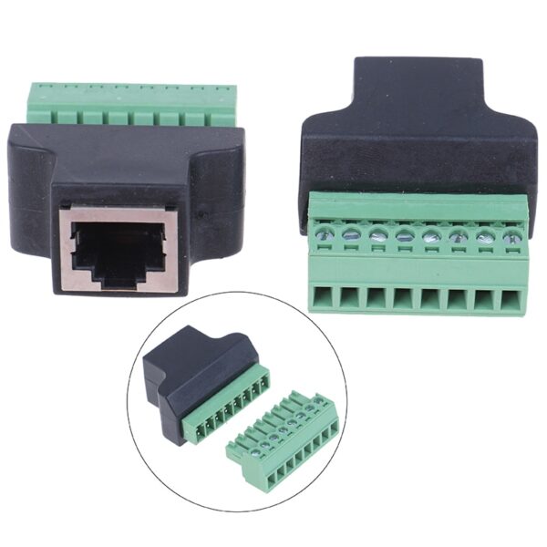 1 Pcs RJ45 To Screw Terminal Adaptor RJ45 Female To 8 Pin Connector RJ45 Splitter For CCTV DVR CCTV Accessories 1