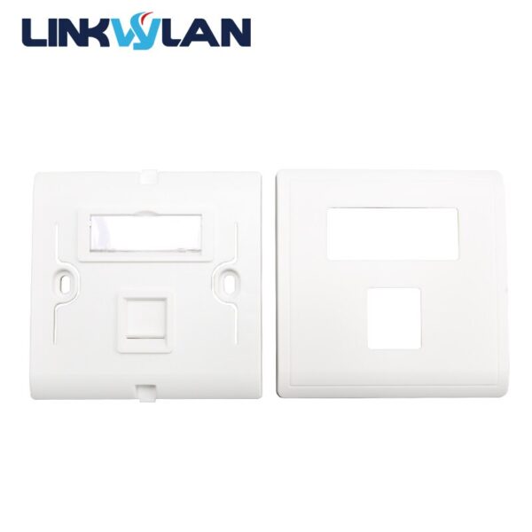 86x86mm Single Port 1port Face Plate / Wall Plate - Wall mount for installation with RJ45 & RJ11 Keystone Jacks 3