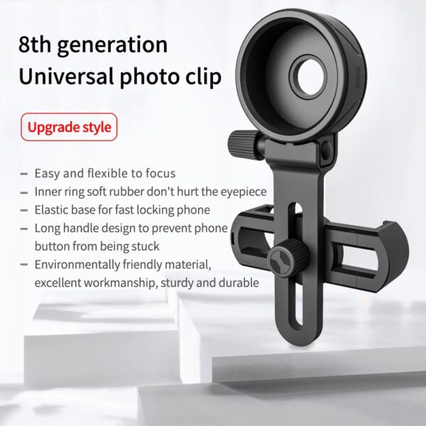 Upgrade Universal Cell Phone Adapter Bracket Clip Mount Soft Rubber Material for Binocular Monocular Spotting Scope Telescope 2