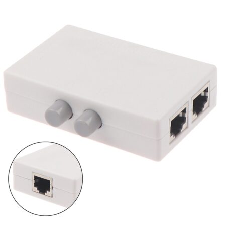 Mini 2 Port RJ45 RJ-45 Network Switch Ethernet Network Box Switcher Dual 2 Way Port Manual Sharing Switch Adapter HUB 1