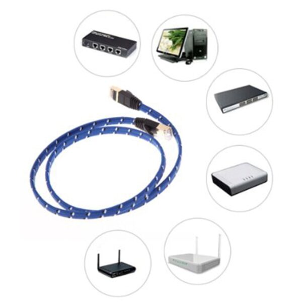 TSYH Ethernet Cable Cat7 Lan Flat Cable UTP CAT 7 RJ 45 Network Cable 30cm 50cm Patch Cord For Laptop Route Blue Black 2