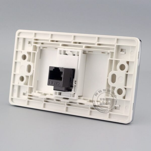 120MM Wall Face Plate Gigabit Single Port CAT6 RJ45 Network Ethernet LAN Socket Outlet Panel Faceplate 2