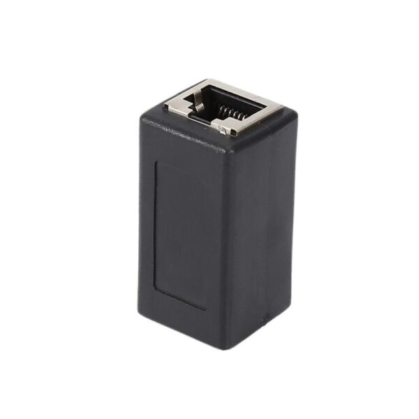 New RJ45 Network Dual-Pass Mini Black Network Connector Portable Female To Female Ethernet LAN Connection Adapter Extender 5