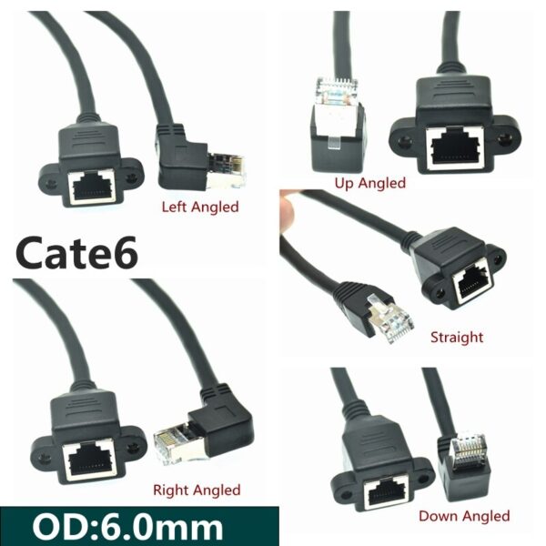 Cat 6e Network Extension Cable RJ45 5e Male to Female Screw Panel Mount Ethernet LAN cable 1ft 2ft 3ft 5ft 6ft 15ft 30cm 3M 1m 4