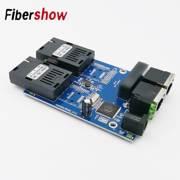 Gigabit Ethernet fiber switch 2 RJ45 UTP 2 SC fiber Gigabit Fiber Optical Media Converter 2SC 2RJ45 Ethernet 10/100/1000M PCB 5