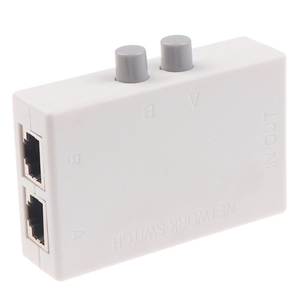 Mini 2 Port RJ45 RJ-45 Network Switch Ethernet Network Box Switcher Dual 2 Way Port Manual Sharing Switch Adapter HUB 3