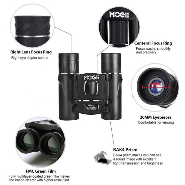100X22 Professional Binoculars 30000M High Power HD Portable Hunting Optical Telescope BAK4 Night Vision Binocular For Camping 2