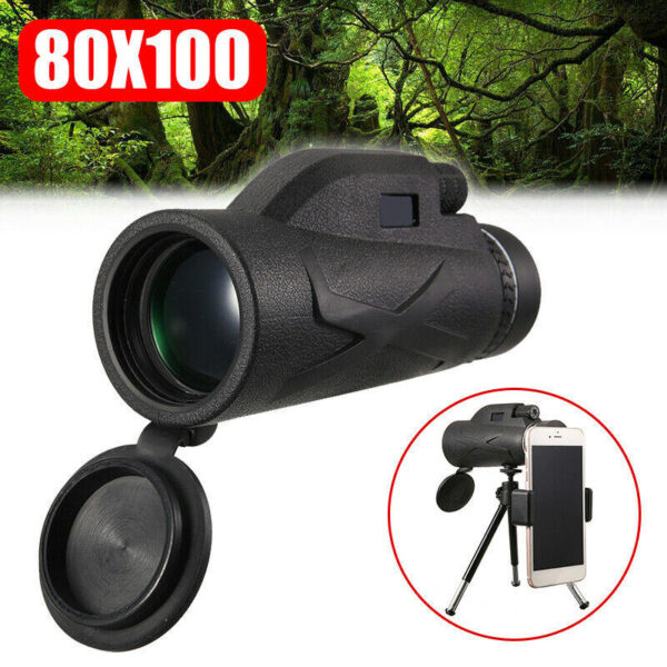 BAK4 80X100 Optics Zoom HD Lens Military Army Waterproof Hiking Hunting Monocular Telescope Professional 2