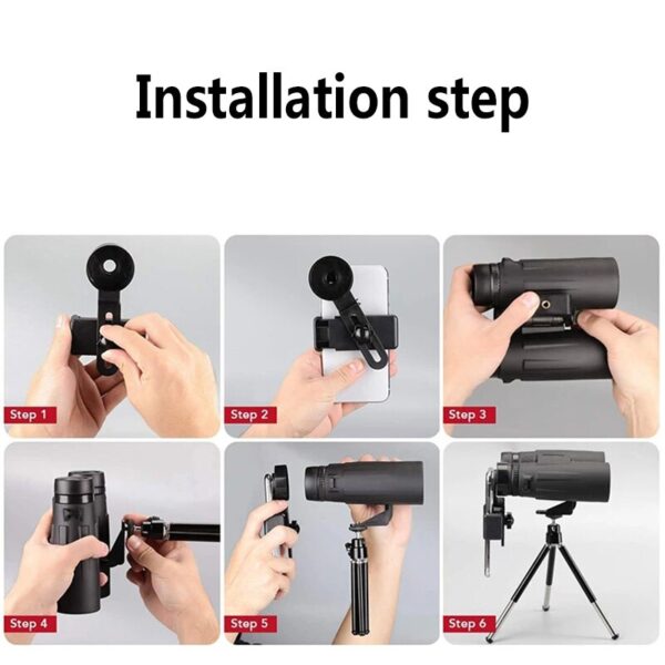 Professional Binoculars Telescope Long Range Waterproof Smartphone Camera HD BAK4 Low Light Night Vision Outdoor Camping Hunting 6