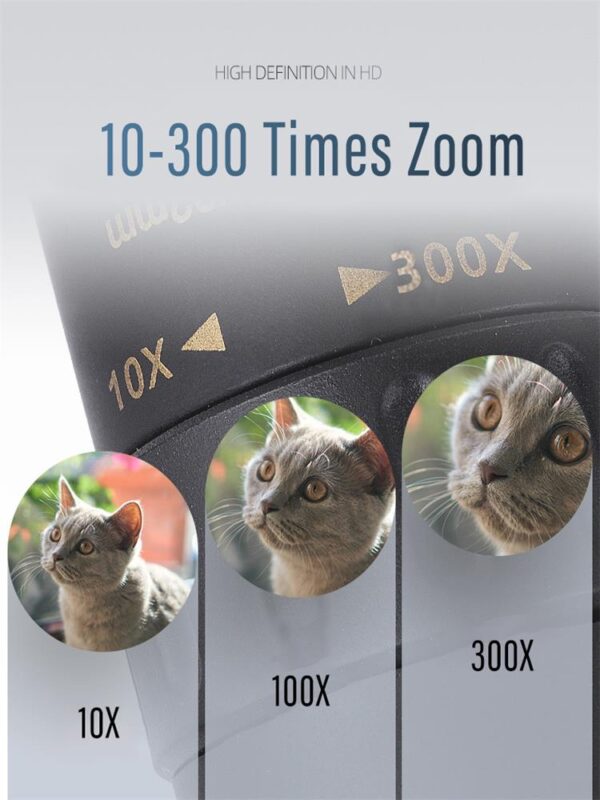 10-300X Zoom Professional Monocular Telescope HD 4K Powerful Binoculars Long Range High Quality BAK4-Prisms Portable for Camping 5