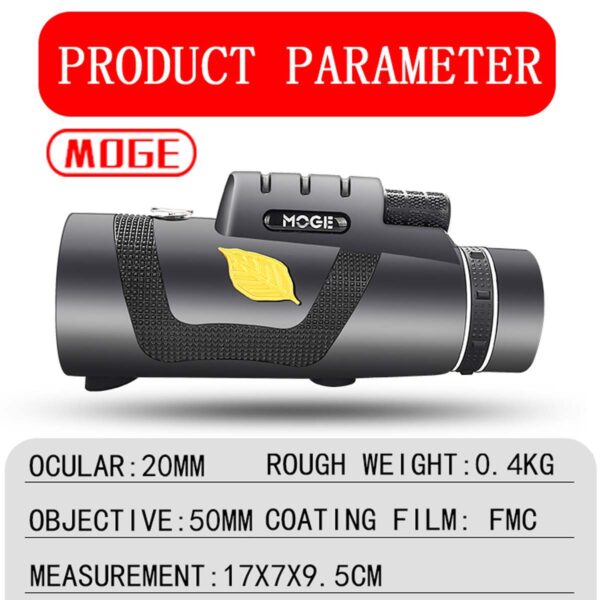 New 12x50 Magnification Hiking Hunting Lens Monocular Telescope Portable Night Vision HD Binoculars Zoom Camping Waterproof 6