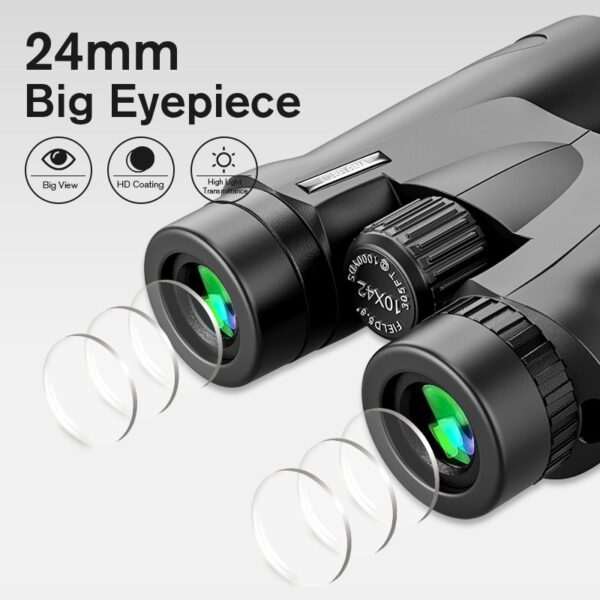 8X42 10x42 12X42 Binoculars Hunting and Tourism BAK4 Prism FMC HD Professional Powerful Military Telescope Visible at low light 2