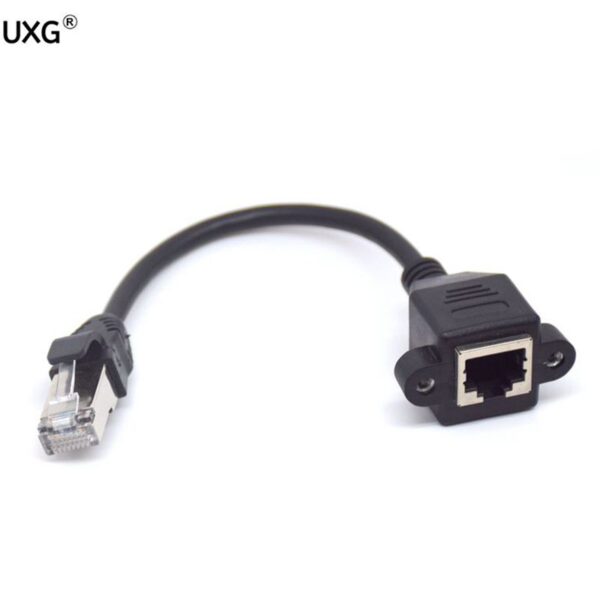 15CM RJ45 Short Cable Male to Female Screw Panel Mount Ethernet LAN Network Extension Cable rj45 female to male Cable 30cm/60cm 1