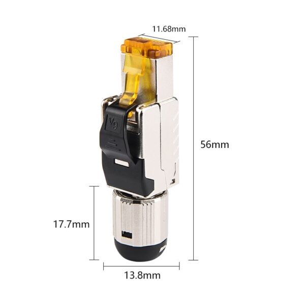 Industrial Grade Cat6A Cat7 Cat8 Toolless Field Termination Plug Shielded RJ45 Fast Installation Connector No Need Crimping Tool 3