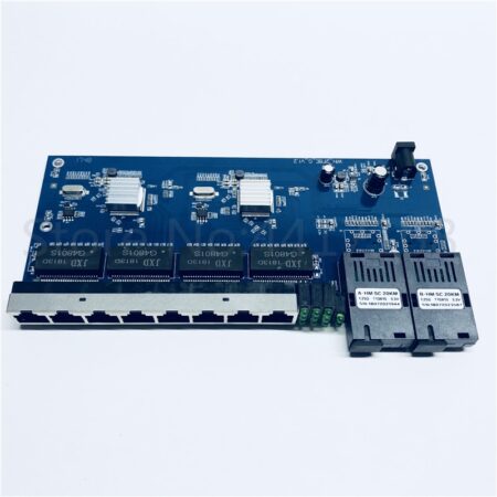 10/100/1000M Gigabit Ethernet switch Ethernet Fiber Optical Media Converter Single Mode 8 RJ45 UTP and 2 SC fiber Port Board PCB 1