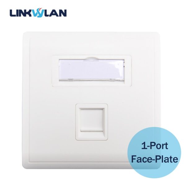 86x86mm Single Port 1port Face Plate / Wall Plate - Wall mount for installation with RJ45 & RJ11 Keystone Jacks 1