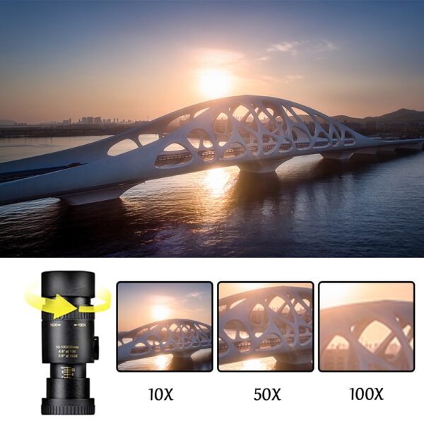 4K 10-300X40mm Super Telephoto Zoom Monocular Telescope with BAK4 Prism Lens for Beach Travel Outdoor Activities Sports 6