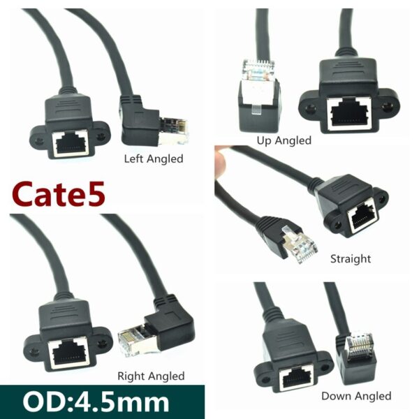 Cat 6e Network Extension Cable RJ45 5e Male to Female Screw Panel Mount Ethernet LAN cable 1ft 2ft 3ft 5ft 6ft 15ft 30cm 3M 1m 5