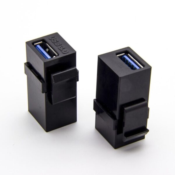 2PCS USB 3.0 A Female to A Female Extension Keystone Jack Coupler Connector Adapter Converter 5