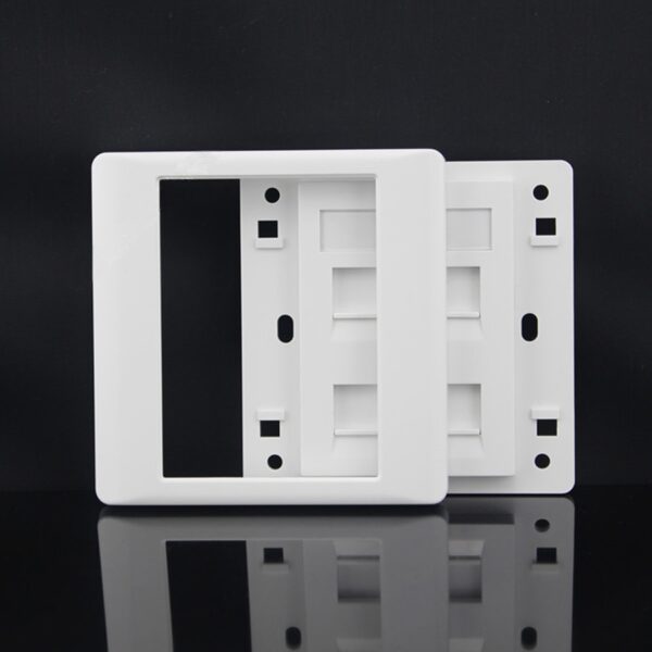 xintylink rj45 Socket jack modular 4 Port cat5e cat6 Keystone white pc Wall Face plate Faceplate toolless wall socket panel 86mm 5