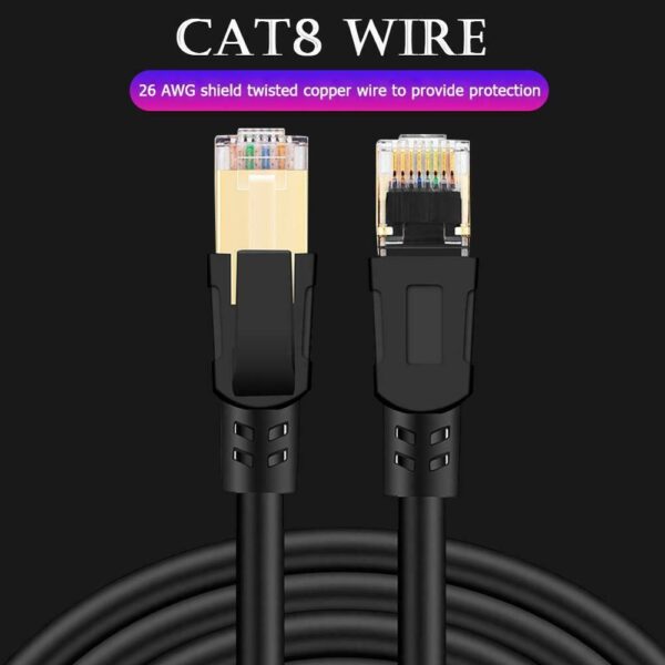 0.5M-2M Cable Cat8 Lan Cable UTP RJ 45 Network for Modem Router Ethernet 2000Mhz For USB HUB Xbox For PC Laptop MacBook Pro 2019 3