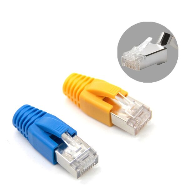 RJ45 Caps Protective Case Cat6a Cat7 RJ45 Sheath Network Ethernet Cable Connectors Cat7 Color TPU Protective Sleeve Bush 2