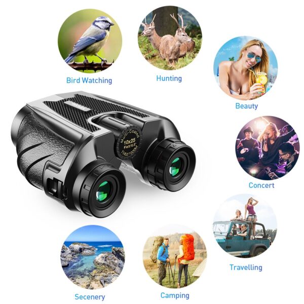 APEXEL Professional Binoculars 10x25 BAK4 Prism High Powered Zoom Binocular 114m/1000m Hunting Telescope for Sport bird-watching 3