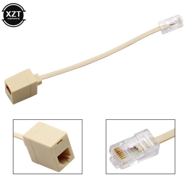 8P4C / RJ45 male RJ11 6P4C to female M / F Adapter telephone Ethernet 4