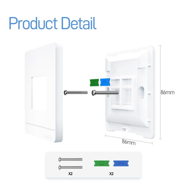 AMPCOM RJ11 RJ45 Faceplate Wall Socket Wallplate Face plate 1-Port 2-Port 4-Port Networking Telephone Socket Outlet Mount Panel 6