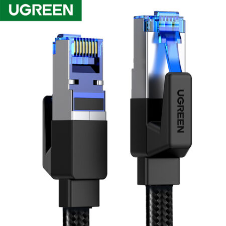 UGREEN Ethernet Cable CAT8 40Gbps Cotton Braided CAT7 Network Lan Cord for Modem Laptops PS 4 Router 10m 20m RJ45 Cable Ethernet 1