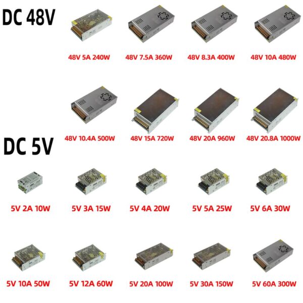 KAYPW Switching Power Supply Light Transformer AC 110V 220V To DC 5V 12V 24V 48V Power Supply Source Adapter For Led Strip CCTV 3