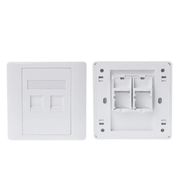 86 Type White Faceplate Wall Plate Socket Four Ports Network LAN Telephone Panel RJ45 Plug 2