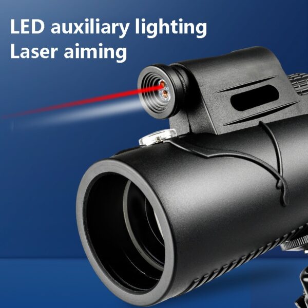 50X60 Monocular Telescope Laser Portable With Light Binoculars Powerful Low Light Night Vision Compass BAK4 Outdoor for Hunting 2