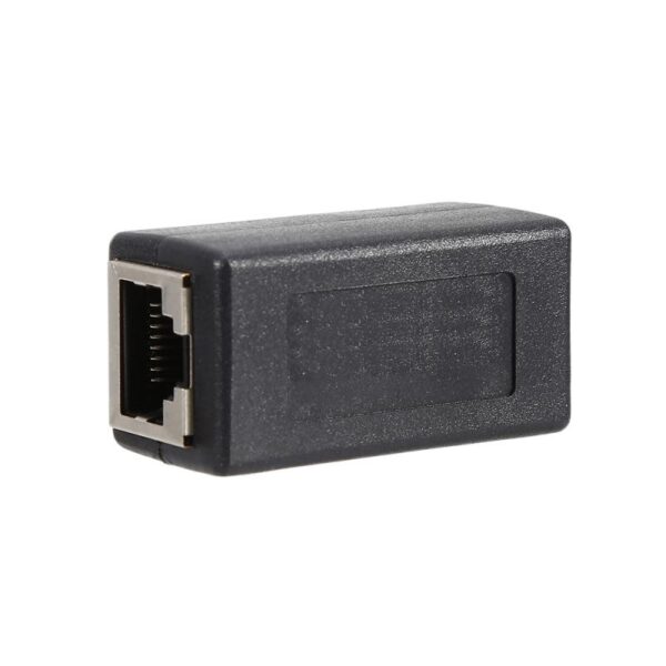 New RJ45 Network Dual-Pass Mini Black Network Connector Portable Female To Female Ethernet LAN Connection Adapter Extender 4