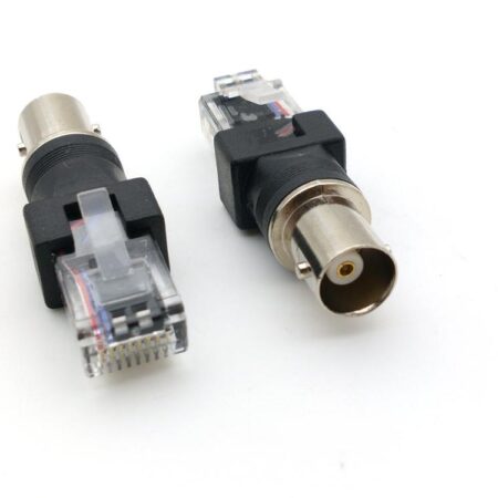 2pcs BNC Female to RJ45 Male Coaxial Coax Barrel Couplerconnector RJ45 to RF adapter 1