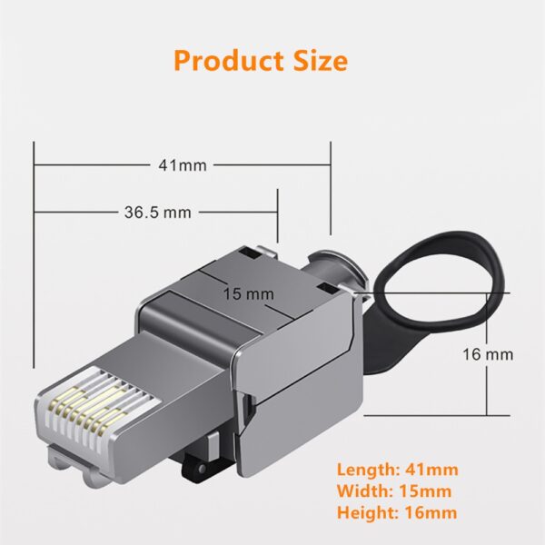 10pc RJ45 Connector Cat6 Cat6A Cat7 Cat8 Connector For Internet Network Cables Copper Shield Free Tool Crimp RJ45 Ethernet Cable 4