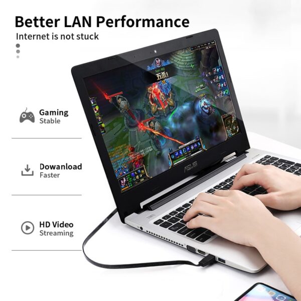 FONKEN Cat6 Flat Ethernet Cable Rj45 Modem Router Cable 1Gbps Network Patch Cord 1M 3M Cat 6 Lan Wire for Computer Laptops 3