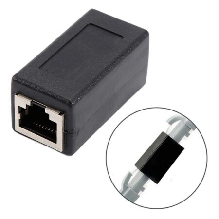 New RJ45 Network Dual-Pass Mini Black Network Connector Portable Female To Female Ethernet LAN Connection Adapter Extender 1