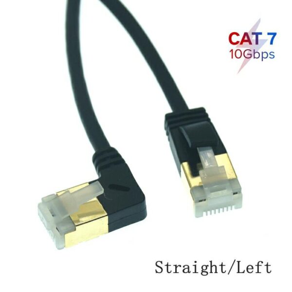 Ethernet Cable RJ45 Cat7 Lan Cable UTP RJ45 Network Cable for Cat6 Compatible Patch Cord 90 Degree Right Angle 10Gbps 0.5m-5m 4