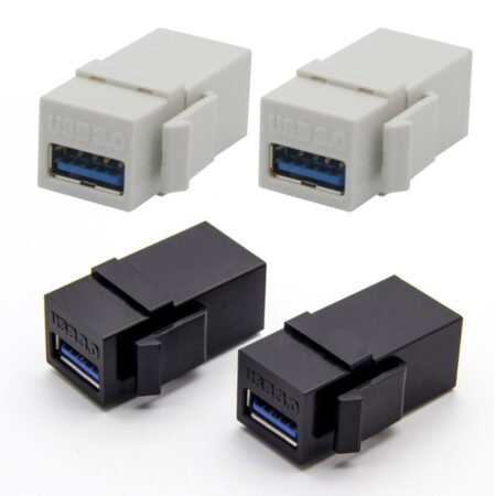 2PCS USB 3.0 A Female to A Female Extension Keystone Jack Coupler Connector Adapter Converter 1