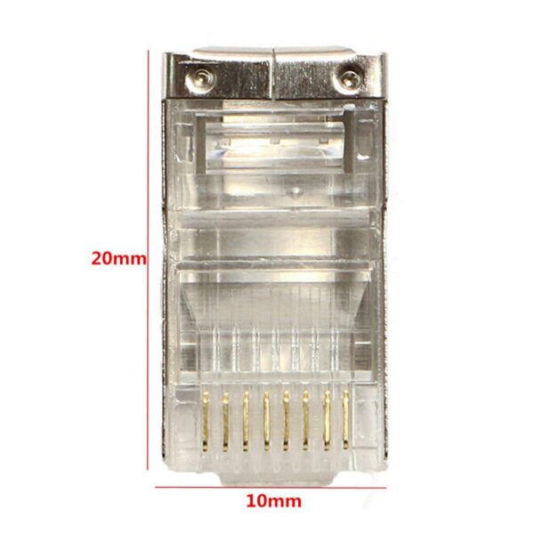 50PCS Multi-Functional RJ45 Cat6 8Pin 8P8C Shielded Stranded Crimp Modular Plug Connector Socket 6