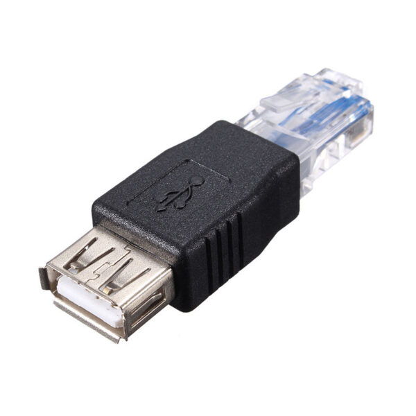 USB A Female to Ethernet RJ45 Male Adapter Connector Router Adapter Black free shipping 1