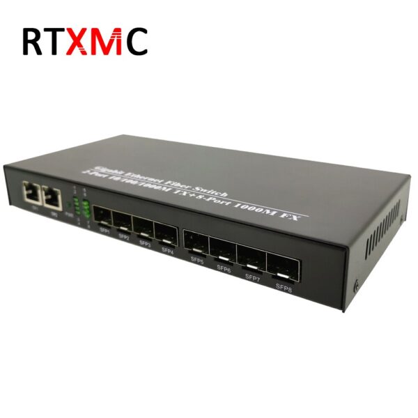 8SFP&2UTP Gigabit Ethernet switch Ethernet Fiber Optical Media Converter 8*SFP and 2*RJ45 Port 10/100/1000M & 8*Port 1.25G SFP 3