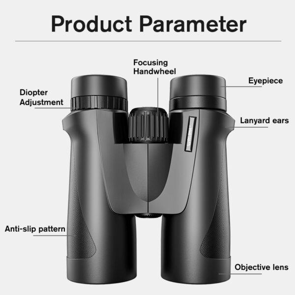 8X42 10x42 12X42 Binoculars Hunting and Tourism BAK4 Prism FMC HD Professional Powerful Military Telescope Visible at low light 6