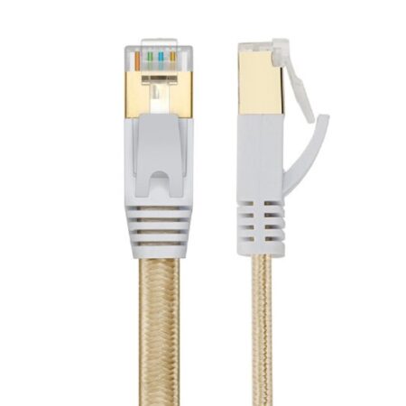 New  GOLD COLOR  0.5m1m1.5m2m 3m,5m 10mCAT7 cable RJ45 Patch flat Ethernet LAN Network Cable For Router Switch gold plated 1