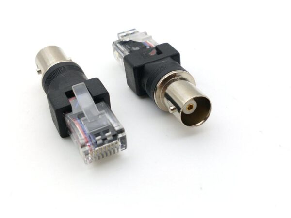 2pcs BNC Female to RJ45 Male Coaxial Coax Barrel Couplerconnector RJ45 to RF adapter 3