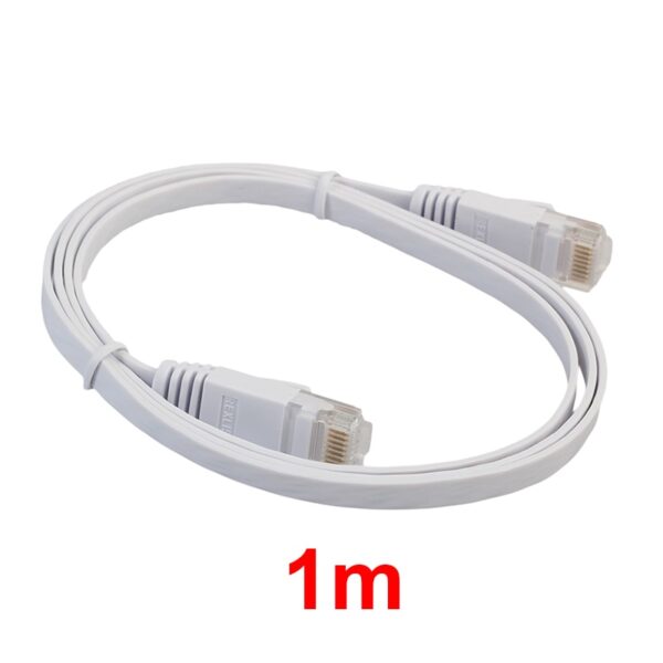 Flat RJ45 LAN Cable 0.5m -5m 98FT Cable CAT6 Flat UTP Ethernet Network Cable RJ45 Patch LAN Cable Black/ White Color New 3